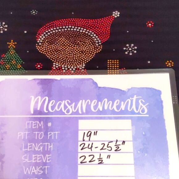 ELF on the SHELF Holiday Shirt Sparkly Black Stripe Stretch Cotton Tee Poly L - Picture 7 of 7